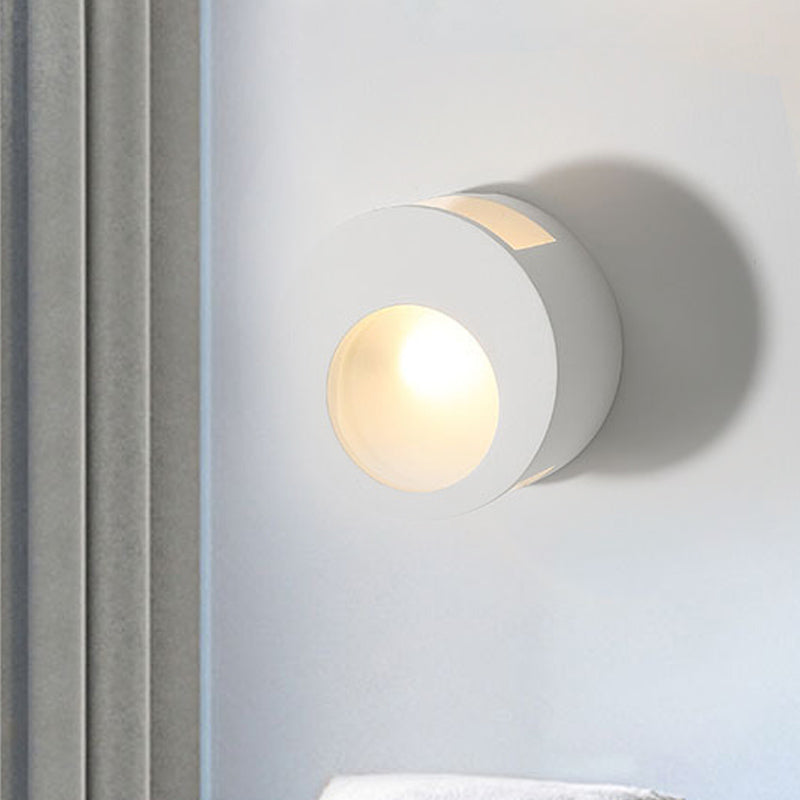 Gypsum Round Wall Sconce Lamp Modernist 1 Light LED Wall Lighting in White for Living Room White Clearhalo 'Modern wall lights' 'Modern' 'Wall Lamps & Sconces' 'Wall Lights' Lighting' 852482