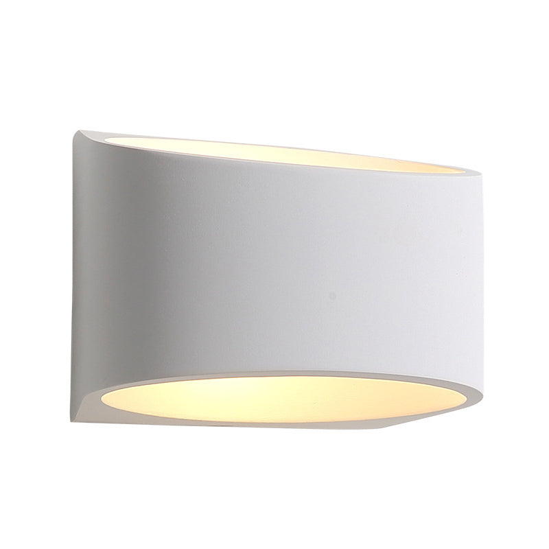 Round Gypsum LED Sconce Light Fixture Minimalism 1 Light White Wall Mount Lamp for Hallway Clearhalo 'Modern wall lights' 'Modern' 'Wall Lamps & Sconces' 'Wall Lights' Lighting' 852496