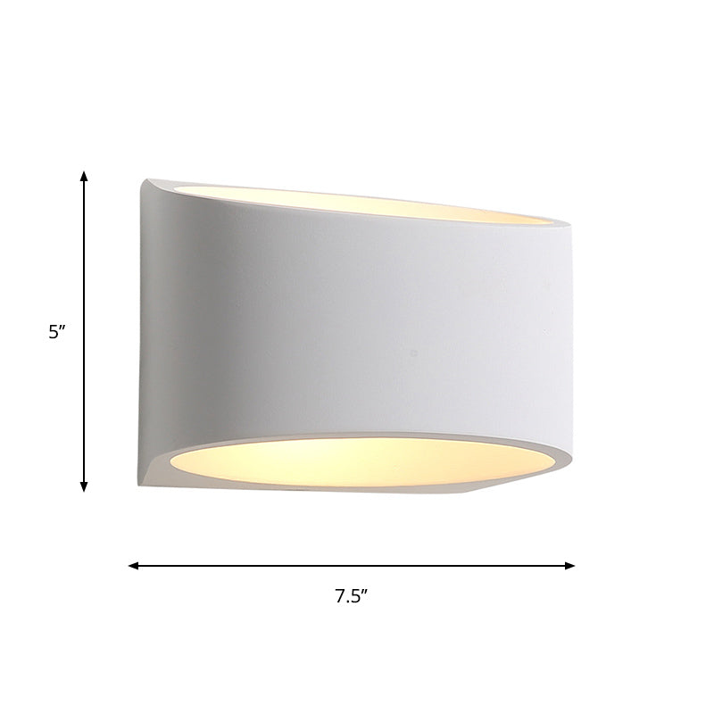 Round Gypsum LED Sconce Light Fixture Minimalism 1 Light White Wall Mount Lamp for Hallway Clearhalo 'Modern wall lights' 'Modern' 'Wall Lamps & Sconces' 'Wall Lights' Lighting' 852497