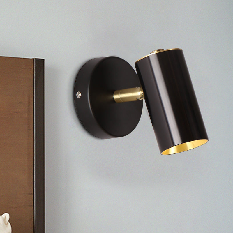 Metallic Tube Wall Sconce Lamp Modernist 1-Light Black/Gold Finish LED Wall Light for Bedside Black Clearhalo 'Cast Iron' 'Glass' 'Industrial' 'Modern wall lights' 'Modern' 'Tiffany' 'Traditional wall lights' 'Wall Lamps & Sconces' 'Wall Lights' Lighting' 852532