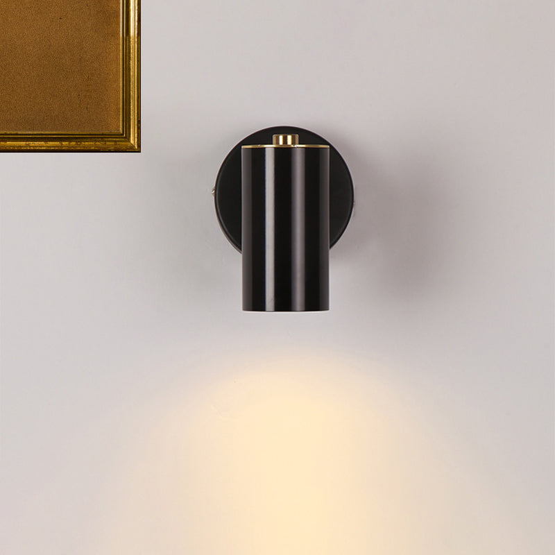 Metallic Tube Wall Sconce Lamp Modernist 1-Light Black/Gold Finish LED Wall Light for Bedside Clearhalo 'Cast Iron' 'Glass' 'Industrial' 'Modern wall lights' 'Modern' 'Tiffany' 'Traditional wall lights' 'Wall Lamps & Sconces' 'Wall Lights' Lighting' 852533