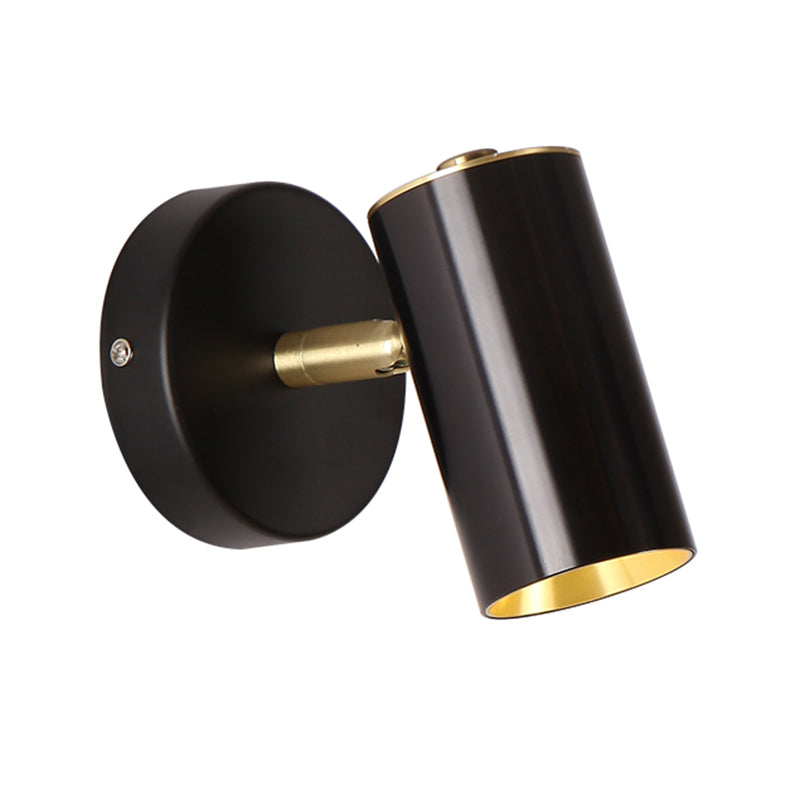 Metallic Tube Wall Sconce Lamp Modernist 1-Light Black/Gold Finish LED Wall Light for Bedside Clearhalo 'Cast Iron' 'Glass' 'Industrial' 'Modern wall lights' 'Modern' 'Tiffany' 'Traditional wall lights' 'Wall Lamps & Sconces' 'Wall Lights' Lighting' 852534
