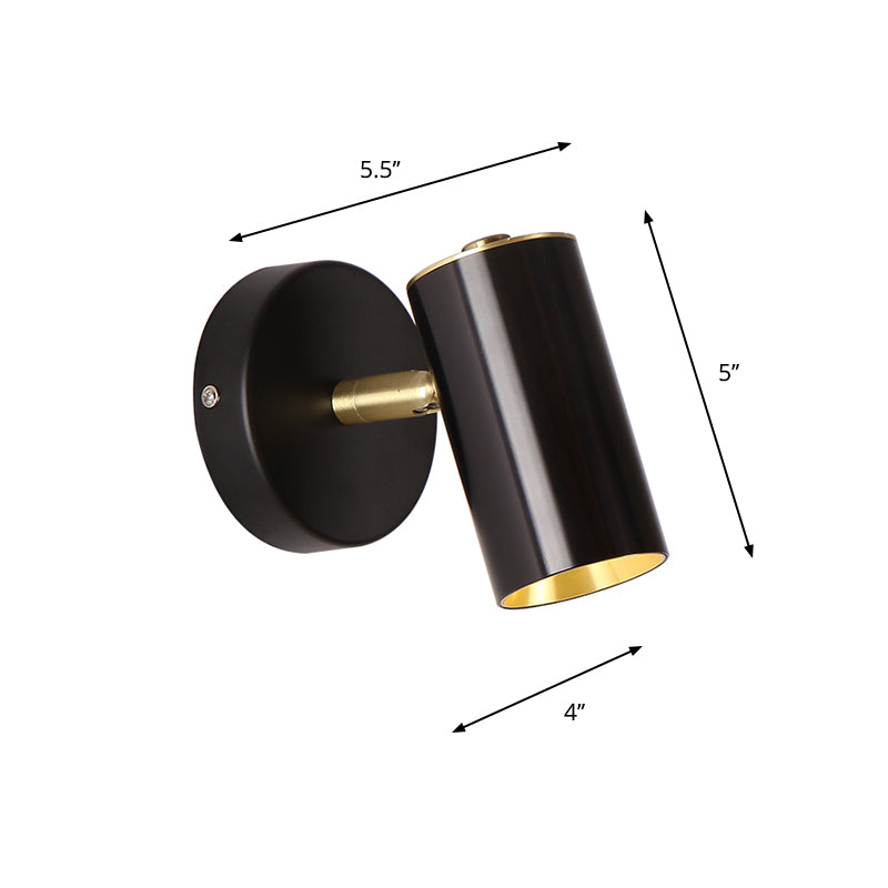 Metallic Tube Wall Sconce Lamp Modernist 1-Light Black/Gold Finish LED Wall Light for Bedside Clearhalo 'Cast Iron' 'Glass' 'Industrial' 'Modern wall lights' 'Modern' 'Tiffany' 'Traditional wall lights' 'Wall Lamps & Sconces' 'Wall Lights' Lighting' 852535
