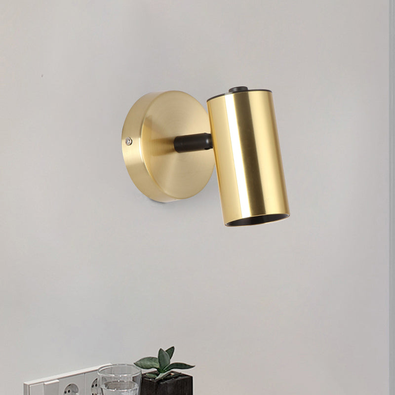 Metallic Tube Wall Sconce Lamp Modernist 1-Light Black/Gold Finish LED Wall Light for Bedside Clearhalo 'Cast Iron' 'Glass' 'Industrial' 'Modern wall lights' 'Modern' 'Tiffany' 'Traditional wall lights' 'Wall Lamps & Sconces' 'Wall Lights' Lighting' 852537
