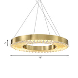 Hoop Crystal Inserted Hanging Lamp Minimalism Dining Room LED Ceiling Chandelier in Gold Clearhalo 'Ceiling Lights' 'Chandeliers' 'Modern Chandeliers' 'Modern' Lighting' 852723