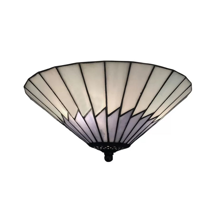 Bedroom Ceiling Lights Tiffany Style, 2-Lights Conical Flush Mount Light in Purple, 6" High x 13" in Diameter Clearhalo 'Ceiling Lights' 'Close To Ceiling Lights' 'Close to ceiling' 'Flush mount' Lighting' 85318