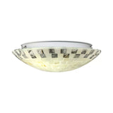 Tiffany Ceiling Lights, 2-Lights Shell Flush Mount Light in Beige with Bowl Shade for Bedroom, 3" High x 12" in Diameter Clearhalo 'Ceiling Lights' 'Close To Ceiling Lights' 'Close to ceiling' Lighting' 85360