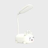 Cartoon Sika Deer Desk Lamp Plastic Kid Room LED Night Light with Flexible Arm in White/Pink/Blue Clearhalo 'Lamps' 'Table Lamps' Lighting' 859333