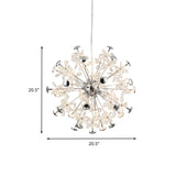 12 Heads Floral Crystal Chandelier Modern Chrome Starburst Dining Room Hanging Lamp Clearhalo 'Ceiling Lights' 'Chandeliers' 'Modern Chandeliers' 'Modern' Lighting' 862497