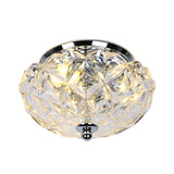 Lattice Crystal Scalloped Mini Flushmount Simple 2-Head Loft House Flush Mounted Ceiling Light in Chrome Clearhalo 'Ceiling Lights' 'Close To Ceiling Lights' 'Close to ceiling' 'Flush mount' Lighting' 862519