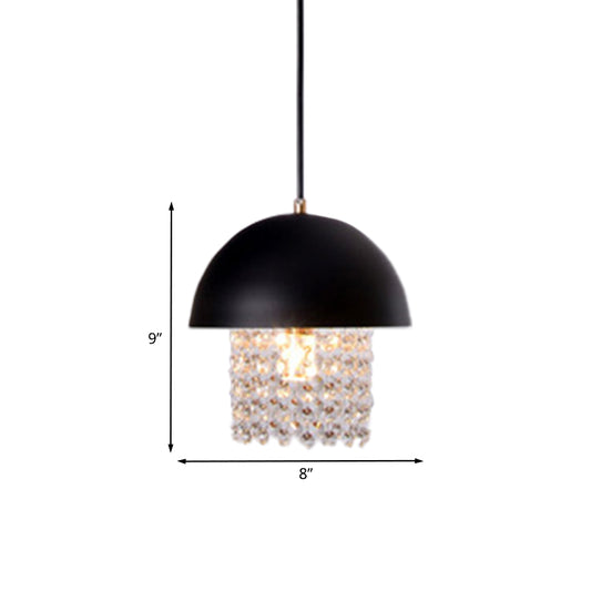 Black Onion Shape Drop Pendant Nordic Metal 1 Head Dining Table Suspension Lamp with Crystal Fringe Clearhalo 'Ceiling Lights' 'Modern Pendants' 'Modern' 'Pendant Lights' 'Pendants' Lighting' 862585