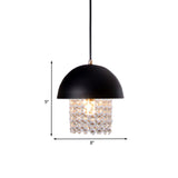 Black Onion Shape Drop Pendant Nordic Metal 1 Head Dining Table Suspension Lamp with Crystal Fringe Clearhalo 'Ceiling Lights' 'Modern Pendants' 'Modern' 'Pendant Lights' 'Pendants' Lighting' 862585