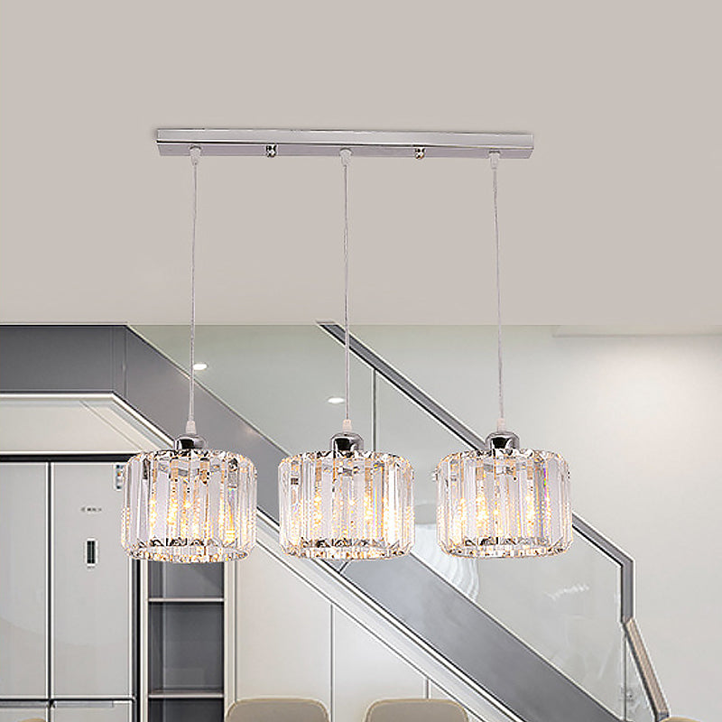 3/8/10-Head Cluster Pendant Light Modernist Lobby Hanging Lamp with Cup Crystal Shade 3 Clear Clearhalo 'Ceiling Lights' 'Modern Pendants' 'Modern' 'Pendant Lights' 'Pendants' Lighting' 862869