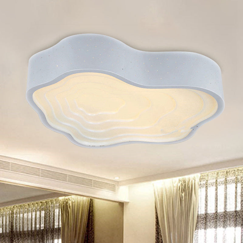 Cloud Shape Metal Ceiling Mounted Fixture Modern LED White Flush Lighting in Warm/White Light for Bedroom White Clearhalo 'Ceiling Lights' 'Close To Ceiling Lights' 'Close to ceiling' 'Flush mount' Lighting' 863326