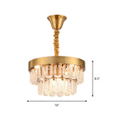 6-Head Crystal Chandelier Light Postmodern Gold 2 Tiers Dining Room Hanging Pendant Clearhalo 'Ceiling Lights' 'Chandeliers' 'Modern Chandeliers' 'Modern' Lighting' 863415