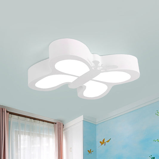 White/Yellow Butterfly Flush Light Macaron Acrylic LED Ceiling Flush Mount for Kindergarten White Clearhalo 'Ceiling Lights' 'Close To Ceiling Lights' 'Close to ceiling' 'Flush mount' Lighting' 863575