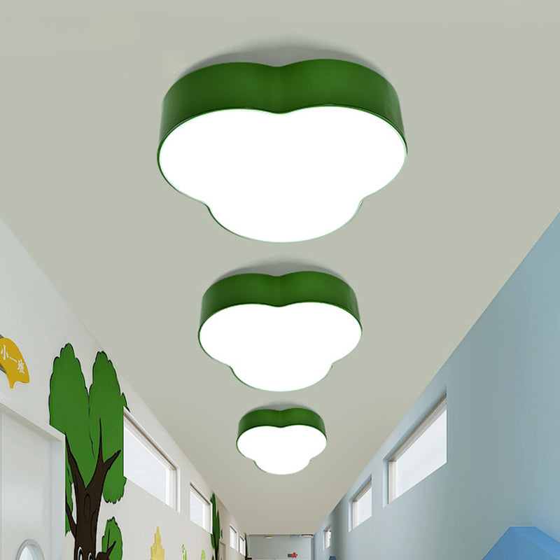 Petals Flush Mount Lamp Cartoon Acrylic White/Green LED Ceiling Light for Nursery School Clearhalo 'Ceiling Lights' 'Close To Ceiling Lights' 'Close to ceiling' 'Flush mount' Lighting' 863583