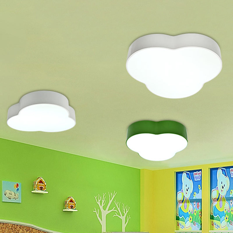 Petals Flush Mount Lamp Cartoon Acrylic White/Green LED Ceiling Light for Nursery School Clearhalo 'Ceiling Lights' 'Close To Ceiling Lights' 'Close to ceiling' 'Flush mount' Lighting' 863587