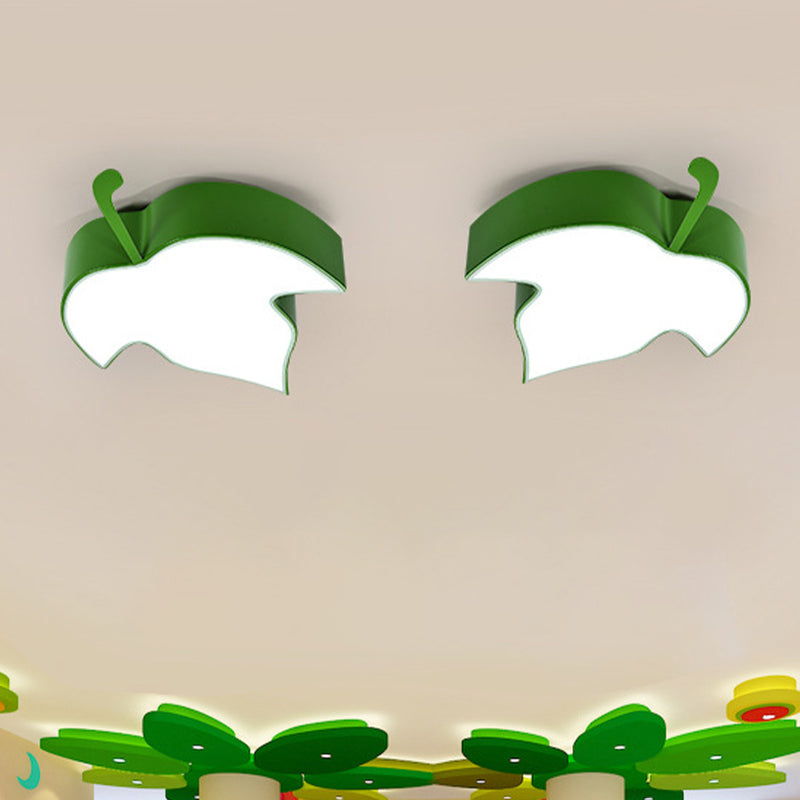 Kids Maple Leaf LED Ceiling Flush Acrylic Creche Flush Mount Recessed Lighting in Yellow/Green Clearhalo 'Ceiling Lights' 'Close To Ceiling Lights' 'Close to ceiling' 'Flush mount' Lighting' 863591