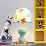 Cartoon Cute Snake Resin Night Lamp 1 Head Table Light with Shade in Blue for Kid's Bedside Blue Clearhalo 'Lamps' 'Table Lamps' Lighting' 863754