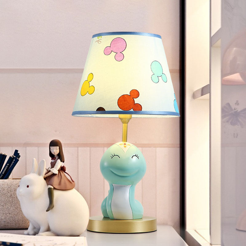 Cartoon Cute Snake Resin Night Lamp 1 Head Table Light with Shade in Blue for Kid's Bedside Clearhalo 'Lamps' 'Table Lamps' Lighting' 863755