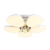 LED Acrylic Flush Mount Lighting Modernism White Blossom Living Room Ceiling Light with Crystal Ball Clearhalo 'Ceiling Lights' 'Close To Ceiling Lights' 'Close to ceiling' 'Flush mount' Lighting' 874722