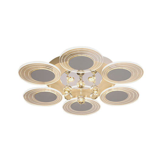 Clear Crystal Ball Round Flushmount Contemporary Living Room LED Ceiling Lamp, 25.5"/31.5" Wide Clearhalo 'Ceiling Lights' 'Close To Ceiling Lights' 'Close to ceiling' 'Flush mount' Lighting' 874730