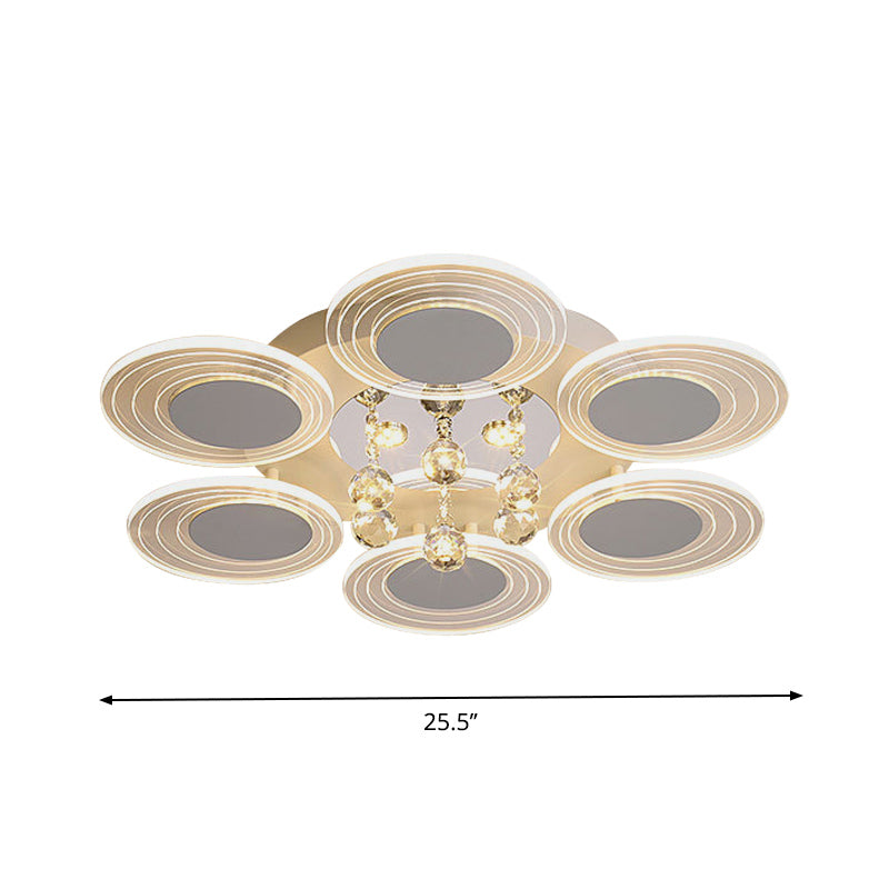 Clear Crystal Ball Round Flushmount Contemporary Living Room LED Ceiling Lamp, 25.5"/31.5" Wide Clearhalo 'Ceiling Lights' 'Close To Ceiling Lights' 'Close to ceiling' 'Flush mount' Lighting' 874731