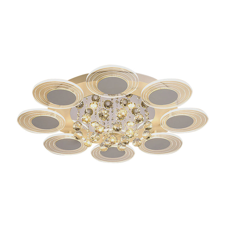 Clear Crystal Ball Round Flushmount Contemporary Living Room LED Ceiling Lamp, 25.5"/31.5" Wide Clearhalo 'Ceiling Lights' 'Close To Ceiling Lights' 'Close to ceiling' 'Flush mount' Lighting' 874734