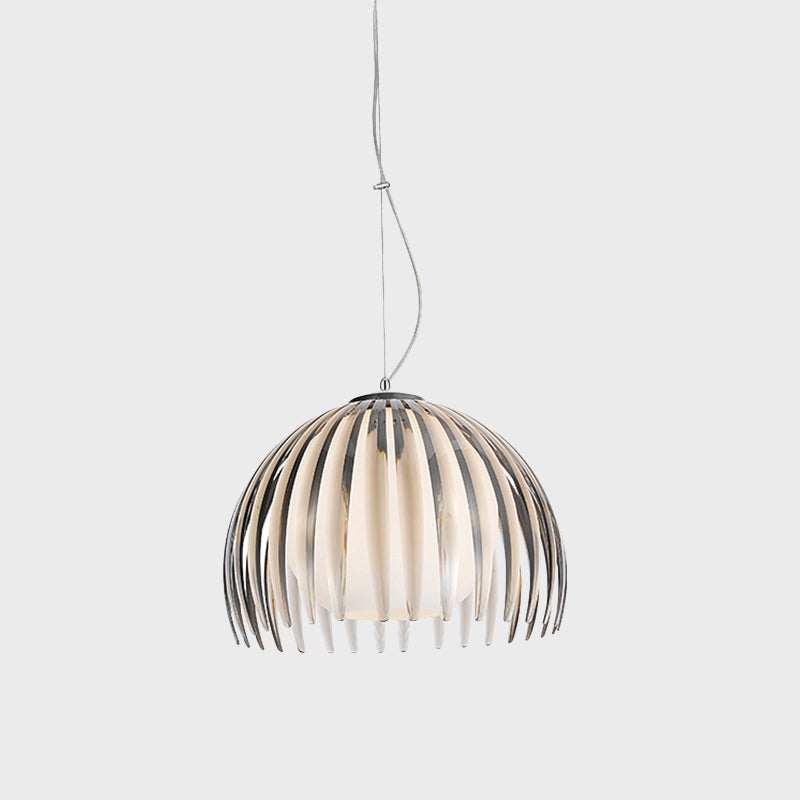 Chrome Dome Hanging Lamp Fixture Modernism 1-Light Metal Pendulum Lamp with Ball Opal Glass Shade Clearhalo 'Ceiling Lights' 'Close To Ceiling Lights' 'Glass shade' 'Glass' 'Modern Pendants' 'Modern' 'Pendant Lights' 'Pendants' Lighting' 875258