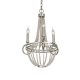 Silver 3 Bulbs Pendant Chandelier Rustic Crystal Bead Candelabra Suspension Light for Dining Room Clearhalo 'Ceiling Lights' 'Chandeliers' Lighting' options 882167