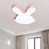 LED Nursery Ceiling Mounted Light Kids Pink/Yellow Flush Mount Lamp with Rabbit Acrylic Shade Pink Clearhalo 'Ceiling Lights' 'Close To Ceiling Lights' 'Close to ceiling' 'Flush mount' Lighting' 882394