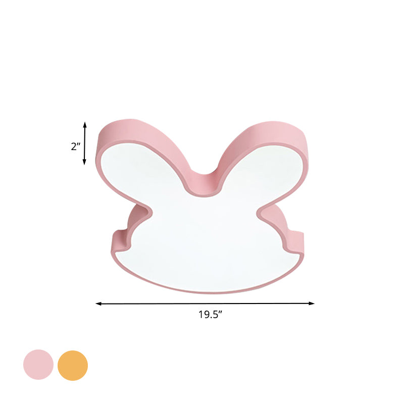 LED Nursery Ceiling Mounted Light Kids Pink/Yellow Flush Mount Lamp with Rabbit Acrylic Shade Clearhalo 'Ceiling Lights' 'Close To Ceiling Lights' 'Close to ceiling' 'Flush mount' Lighting' 882397