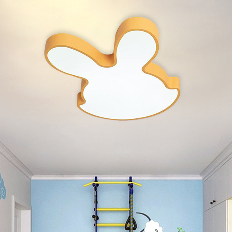 LED Nursery Ceiling Mounted Light Kids Pink/Yellow Flush Mount Lamp with Rabbit Acrylic Shade Clearhalo 'Ceiling Lights' 'Close To Ceiling Lights' 'Close to ceiling' 'Flush mount' Lighting' 882400