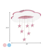 Acrylic Cloud and Star Flushmount Cartoon Pink/Blue LED Ceiling Flush Mount Light for Bedroom Clearhalo 'Ceiling Lights' 'Close To Ceiling Lights' 'Close to ceiling' 'Flush mount' Lighting' 882425