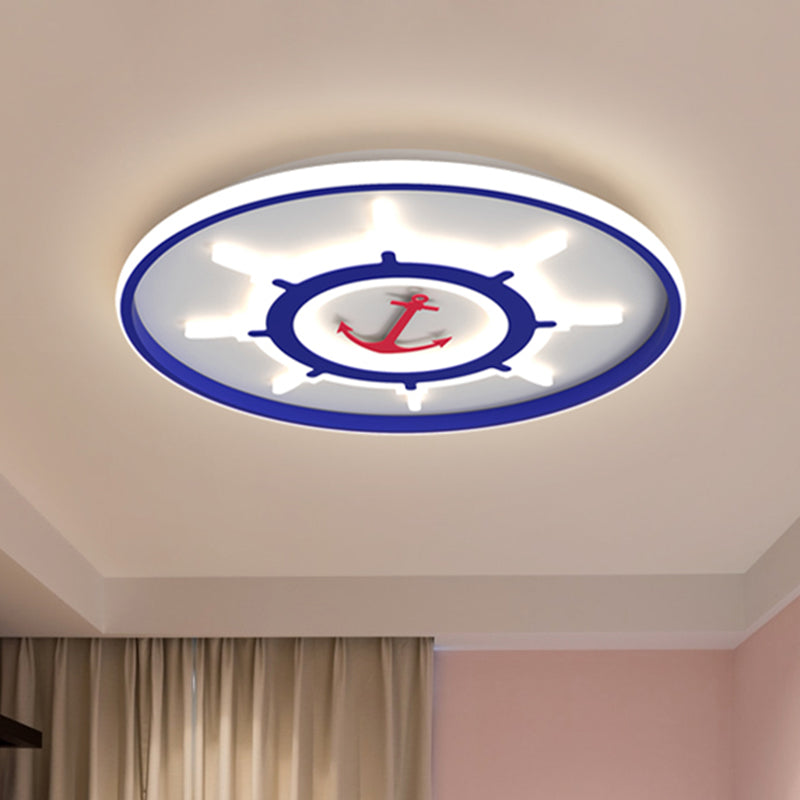 Blue Rudder Ceiling Light Fixture Mediterranean LED Acrylic Flush Mount Recessed Lighting Blue Clearhalo 'Ceiling Lights' 'Close To Ceiling Lights' 'Close to ceiling' 'Flush mount' Lighting' 882686