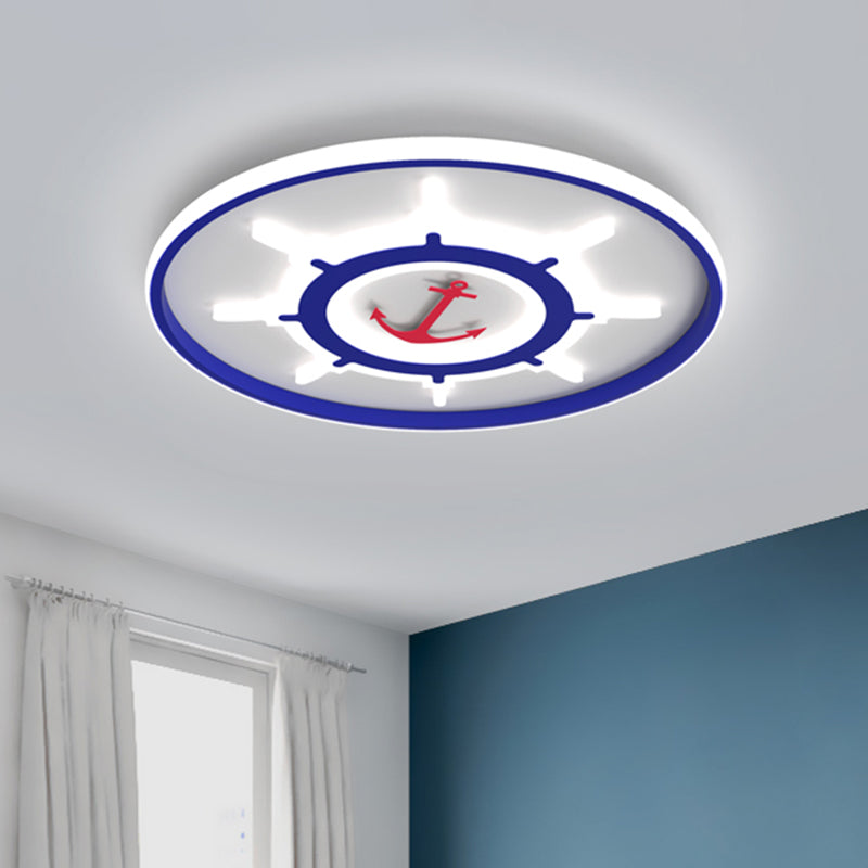 Blue Rudder Ceiling Light Fixture Mediterranean LED Acrylic Flush Mount Recessed Lighting Clearhalo 'Ceiling Lights' 'Close To Ceiling Lights' 'Close to ceiling' 'Flush mount' Lighting' 882687