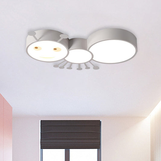 Macaroon Ant Acrylic Flush Mount LED Flush Ceiling Light Fixture in White/Pink/Blue for Child Room Clearhalo 'Ceiling Lights' 'Close To Ceiling Lights' 'Close to ceiling' 'Flush mount' Lighting' 882702