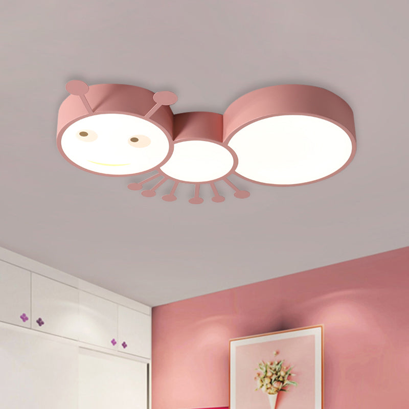 Macaroon Ant Acrylic Flush Mount LED Flush Ceiling Light Fixture in White/Pink/Blue for Child Room Clearhalo 'Ceiling Lights' 'Close To Ceiling Lights' 'Close to ceiling' 'Flush mount' Lighting' 882706