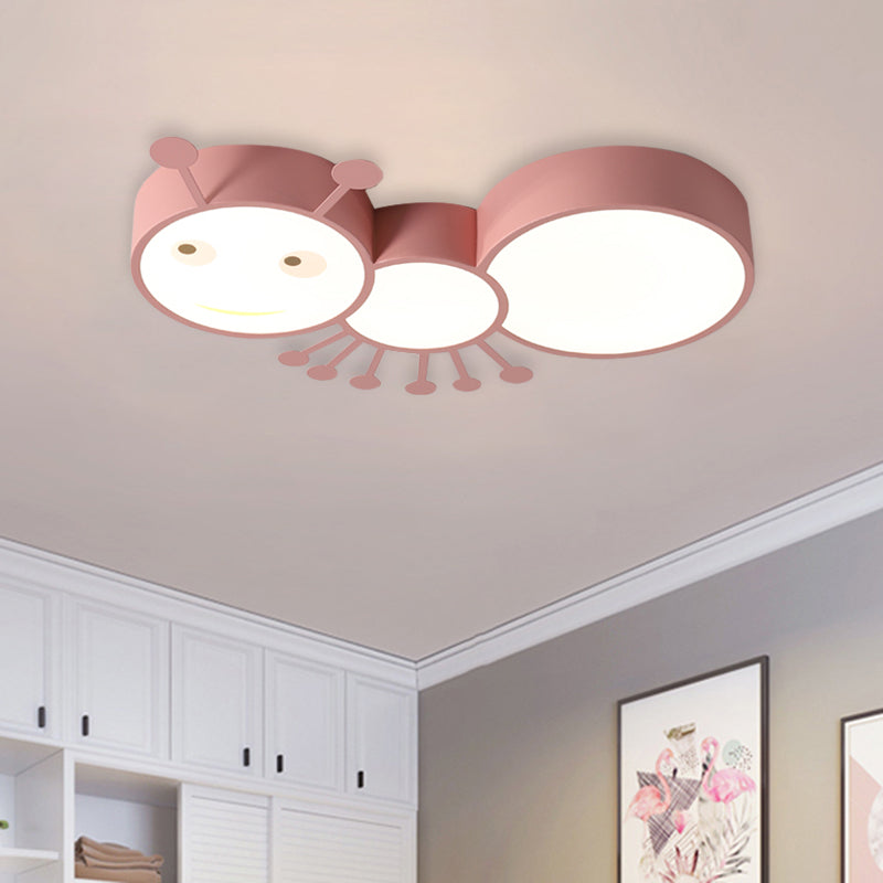 Macaroon Ant Acrylic Flush Mount LED Flush Ceiling Light Fixture in White/Pink/Blue for Child Room Clearhalo 'Ceiling Lights' 'Close To Ceiling Lights' 'Close to ceiling' 'Flush mount' Lighting' 882707