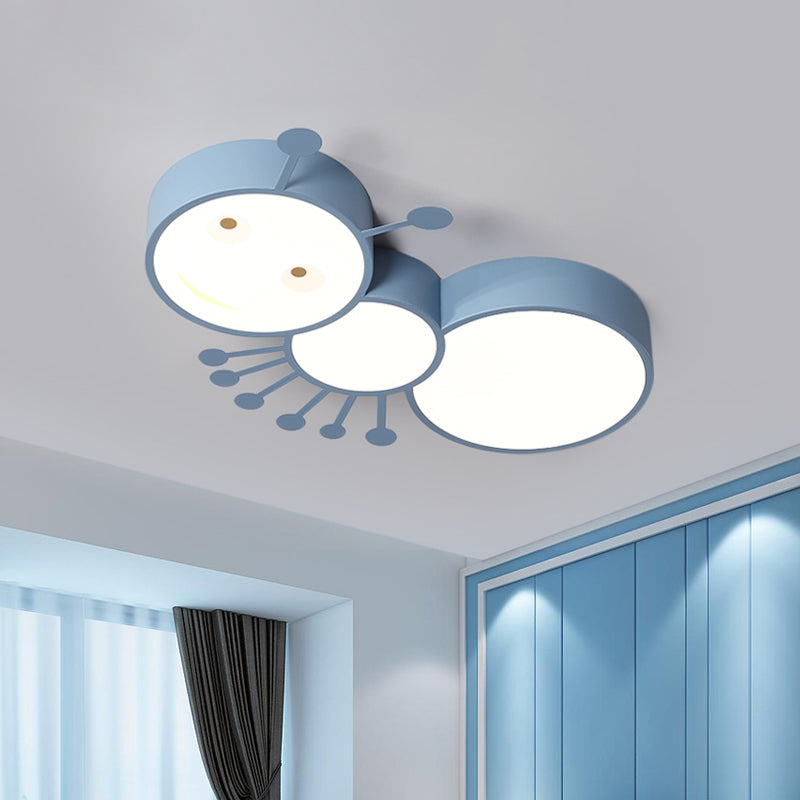 Macaroon Ant Acrylic Flush Mount LED Flush Ceiling Light Fixture in White/Pink/Blue for Child Room Clearhalo 'Ceiling Lights' 'Close To Ceiling Lights' 'Close to ceiling' 'Flush mount' Lighting' 882710