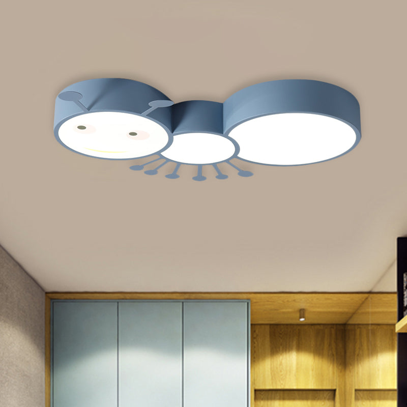 Macaroon Ant Acrylic Flush Mount LED Flush Ceiling Light Fixture in White/Pink/Blue for Child Room Clearhalo 'Ceiling Lights' 'Close To Ceiling Lights' 'Close to ceiling' 'Flush mount' Lighting' 882711