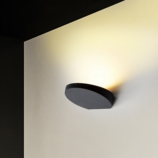 Aluminum Round Flush Wall Sconce Minimalist LED Wall Lighting in Black/Grey/White Finish for Corridor Black Clearhalo 'Cast Iron' 'Glass' 'Industrial' 'Modern wall lights' 'Modern' 'Tiffany' 'Traditional wall lights' 'Wall Lamps & Sconces' 'Wall Lights' Lighting' 882774