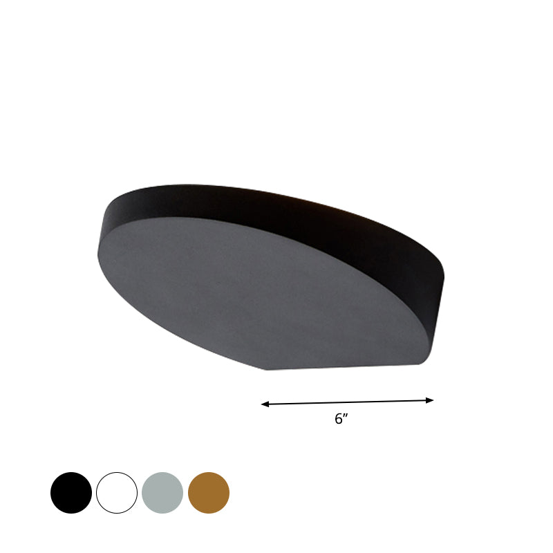Aluminum Round Flush Wall Sconce Minimalist LED Wall Lighting in Black/Grey/White Finish for Corridor Clearhalo 'Cast Iron' 'Glass' 'Industrial' 'Modern wall lights' 'Modern' 'Tiffany' 'Traditional wall lights' 'Wall Lamps & Sconces' 'Wall Lights' Lighting' 882777