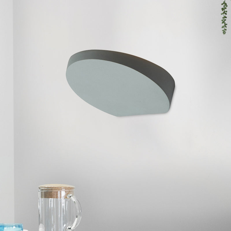 Aluminum Round Flush Wall Sconce Minimalist LED Wall Lighting in Black/Grey/White Finish for Corridor Grey Clearhalo 'Cast Iron' 'Glass' 'Industrial' 'Modern wall lights' 'Modern' 'Tiffany' 'Traditional wall lights' 'Wall Lamps & Sconces' 'Wall Lights' Lighting' 882786