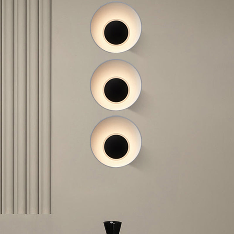White/Black/Pink Finish Bowl Shape Sconce Light Minimalism LED Aluminum Wall Lamp for Drawing Room Clearhalo 'Cast Iron' 'Glass' 'Industrial' 'Modern wall lights' 'Modern' 'Tiffany' 'Traditional wall lights' 'Wall Lamps & Sconces' 'Wall Lights' Lighting' 882790