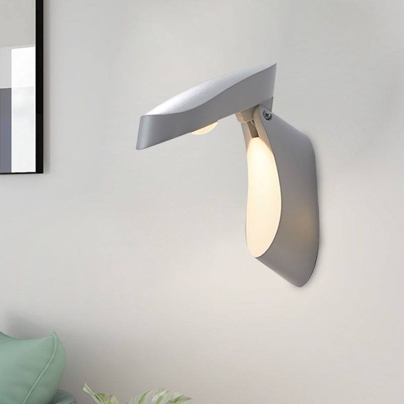 Rotatable Oval Surface Wall Sconce Modern Metal LED Bedside Wall Light Fixture in White/Black/Gold Finish Clearhalo 'Cast Iron' 'Glass' 'Industrial' 'Modern wall lights' 'Modern' 'Tiffany' 'Traditional wall lights' 'Wall Lamps & Sconces' 'Wall Lights' Lighting' 882807