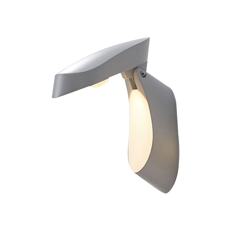 Rotatable Oval Surface Wall Sconce Modern Metal LED Bedside Wall Light Fixture in White/Black/Gold Finish Clearhalo 'Cast Iron' 'Glass' 'Industrial' 'Modern wall lights' 'Modern' 'Tiffany' 'Traditional wall lights' 'Wall Lamps & Sconces' 'Wall Lights' Lighting' 882808