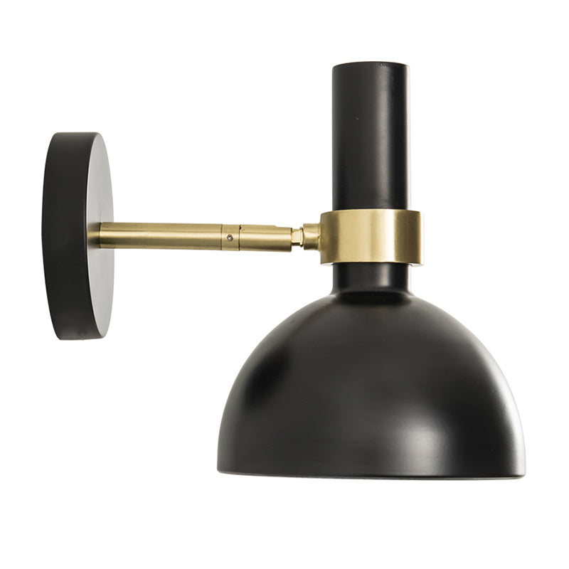 Rotatable White/Black Finish Domed Wall Lamp Modern 1 Light Iron Wall Mount Light Fixture for Bedside Clearhalo 'Cast Iron' 'Glass' 'Industrial' 'Modern wall lights' 'Modern' 'Tiffany' 'Traditional wall lights' 'Wall Lamps & Sconces' 'Wall Lights' Lighting' 882855