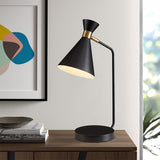 Minimalist Flared Table Light Metallic 1 Light Living Room Reading Book Lamp in White/Black Finish Clearhalo 'Lamps' 'Table Lamps' Lighting' 882927